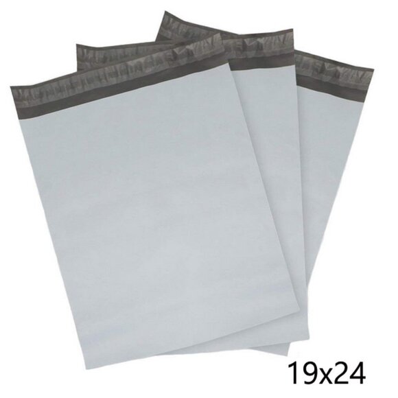 50 White Poly Mailer Bags Size 19x24 Polyjacket Flat Poly Mailer Big Large - Picture 1 of 2